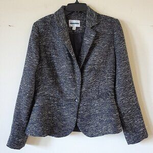 Pim + Larkin Tweed Long Sleeve Metallic Lined Blazer Jacket SZ M